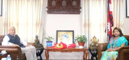 परराष्ट्रमन्त्री राणासँग भारतीय राजदूत श्रीवास्तवको शिष्टाचार भेट