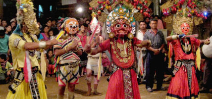 तान्त्रिक विधिअनुसार मध्यपुरथिमिमा नाचिँदै महाकाली प्याखँ