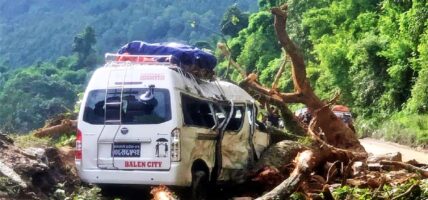 गुडिरहेको माइक्रो बसमाथि रुख ढल्दा ७ यात्रु घाइते