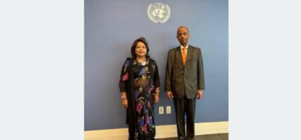 परराष्ट्रमन्त्री डा राणा र राष्ट्रसङ्घका उपमहासचिव अतुलबीच भेटवार्ता