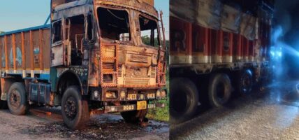 दुर्गा प्रसाईको  समर्थकले जलाए तीनवटा ट्रक