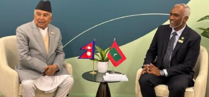 राष्ट्रपति पौडेल र माल्दिभ्सका राष्ट्रपतिबिच बाकुमा भेटवार्ता