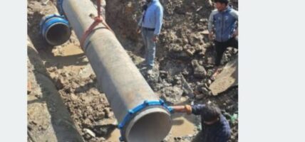 बबरमहलमा फुटेको खानेपानीको पाइप मर्मत सम्पन्न