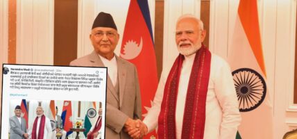 मोदीसँग ४५ मिनेट भेटेपछि ओलीले भने, ‘कुराकानी राम्रो भयो’