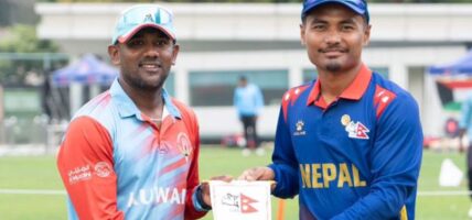 कुवेतविरुद्ध पहिले बलिङ गर्दै नेपाल