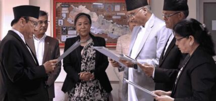 प्रधानन्यायाधीशद्वारा तीन न्यायाधीशलाई शपथ