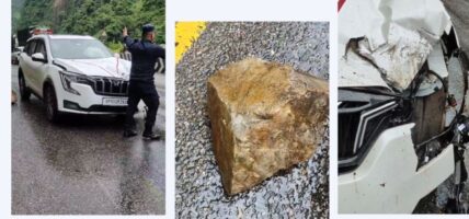 ढुङ्गा खसेर लाग्दा तीन जना भारतीय नागरिक घाइते