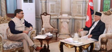 प्रधानमन्त्री ओलीसँग भारतीय विदेश सचिव मिश्रीको भेटवार्ता