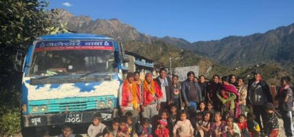 मल्कवाङमा पहिलोपटक बस पुग्यो
