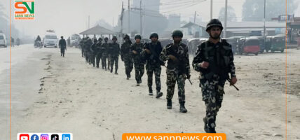 निर्वाचन सुरक्षा : सर्लाहीमा गस्तीमा खटियो सेना