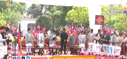 राष्ट्रपति रामचन्द्र पौडेलद्दारा नवनियुक्त मन्त्रीहरूले लिए शपथ