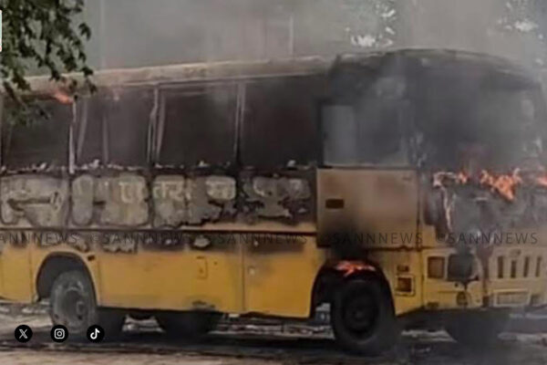 स्कुल बसमा आगलागी