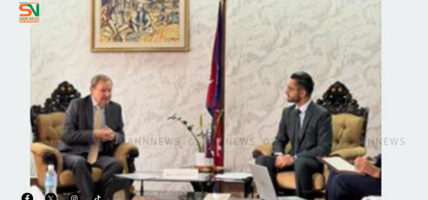 शिक्षामन्त्री पोखरेलसँग बेलायतका राजदूतको शिष्टाचार भेट
