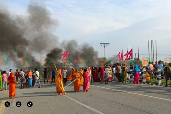 सार्वजनिक जग्गा खाली गर्ने सूचना जारी गरेपछि धनुषामा सुकुमवासीको प्रदर्शन