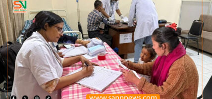 जोखिमपूर्ण बस्तीबाट विस्थापित भएकालाई स्वास्थ्य शिविर सञ्चालन