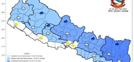 केही स्थानमा हल्का वर्षाको सम्भावना