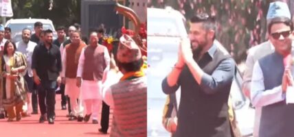 भाजपाको मुख्यालयमा रवि लामिछानेलाई भव्य स्वागत