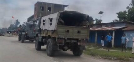 कर्फ्यु उल्लंघन भएपछि सुनसरीको कप्तानगञ्जका सडकमा सेना