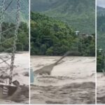 त्रिशूलीमा आएको बाढीले चरौँदी झोलुङ्गे पुल बगायो त्रिशूलीमा आएको बाढीले चरौँदी झोलुङ्गे पुल बगायो