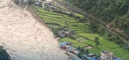 Five houses washed away in Parbat