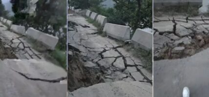 धादिङको गलौँदीमा सडक भासियो, मुग्लिन-काठमाडौं सडक पूर्ण अवरुद्ध